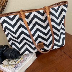 Dooney & Burke Leather Tote/Work Bag w/ Chevron